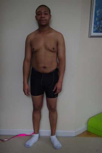 A before and after photo of a 5'6" male showing a snapshot of 175 pounds at a height of 5'6