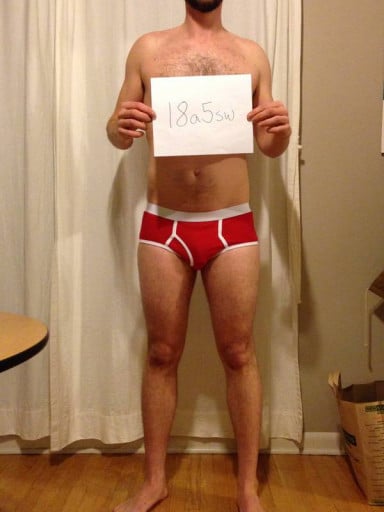 A photo of a 6'3" man showing a snapshot of 195 pounds at a height of 6'3