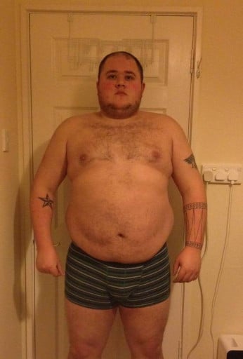 A progress pic of a person at 333 lbs
