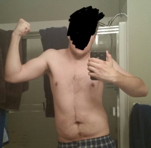 A progress pic of a 6'3" man showing a snapshot of 201 pounds at a height of 6'3