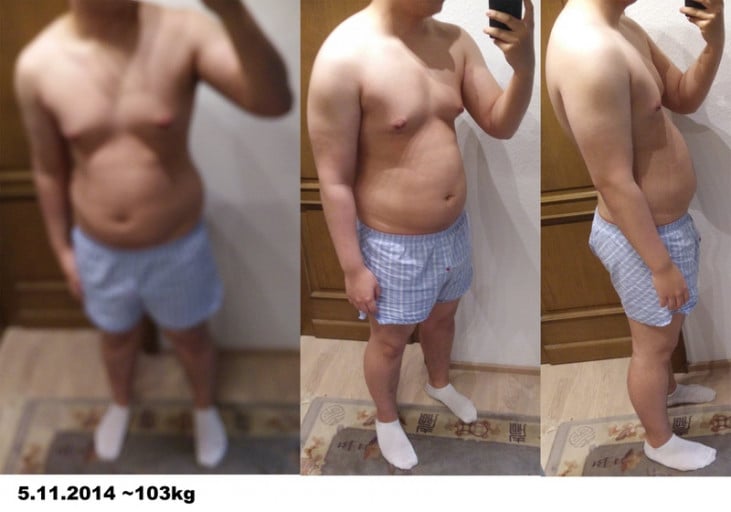 A before and after photo of a 5'9" male showing a fat loss from 243 pounds to 192 pounds. A net loss of 51 pounds.