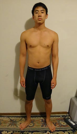 A photo of a 5'7" man showing a snapshot of 149 pounds at a height of 5'7
