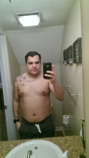 A before and after photo of a 5'9" male showing a weight reduction from 222 pounds to 185 pounds. A total loss of 37 pounds.