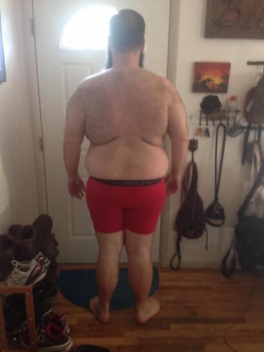 A progress pic of a 6'2" man showing a snapshot of 338 pounds at a height of 6'2