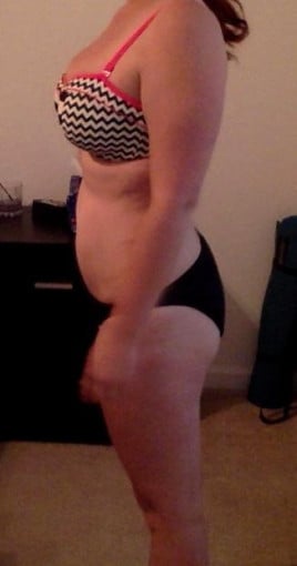 A picture of a 5'5" female showing a snapshot of 150 pounds at a height of 5'5