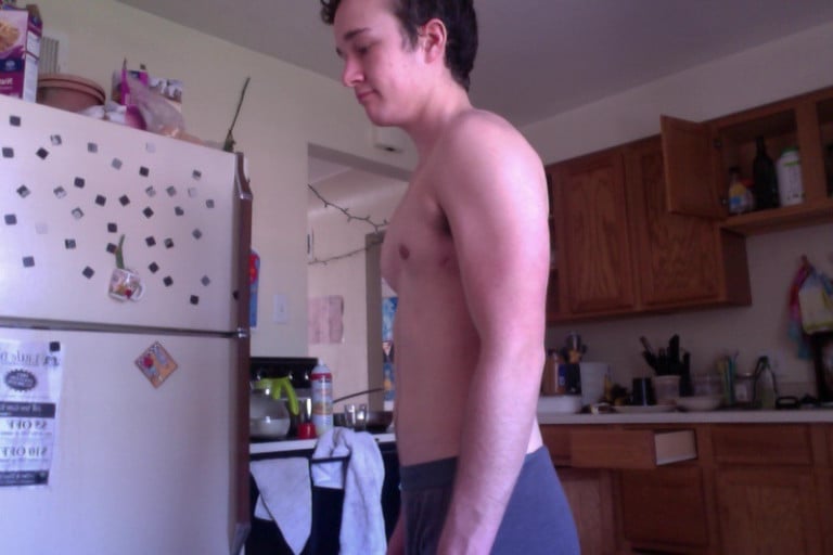 25 lbs Weight Gain Before and After 5'4 Male 105 lbs to 130 lbs