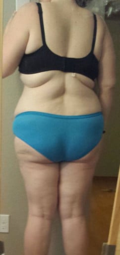 A before and after photo of a 5'11" female showing a snapshot of 278 pounds at a height of 5'11