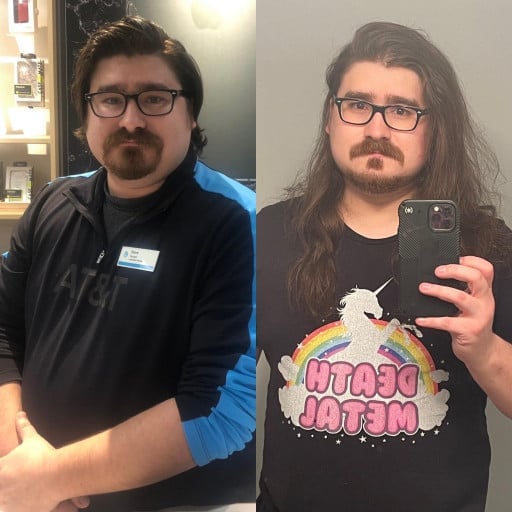 5 feet 6 Male 75 lbs Weight Loss Before and After 267 lbs to 192 lbs