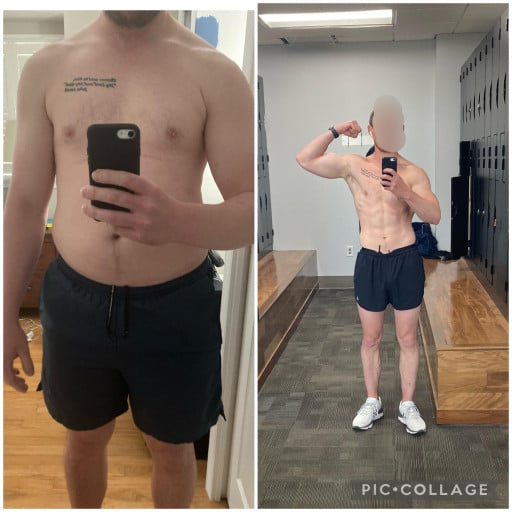 5 foot 10 Male Progress Pics of 122 lbs Weight Gain 195 lbs to 317 lbs