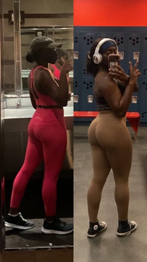 5 feet 1 Female Progress Pics of 21 lbs Muscle Gain 119 lbs to 140 lbs