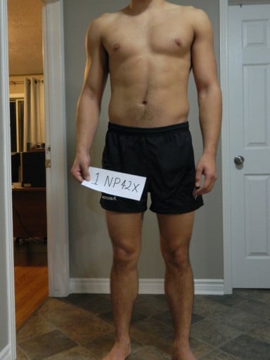 A picture of a 6'1" male showing a snapshot of 185 pounds at a height of 6'1