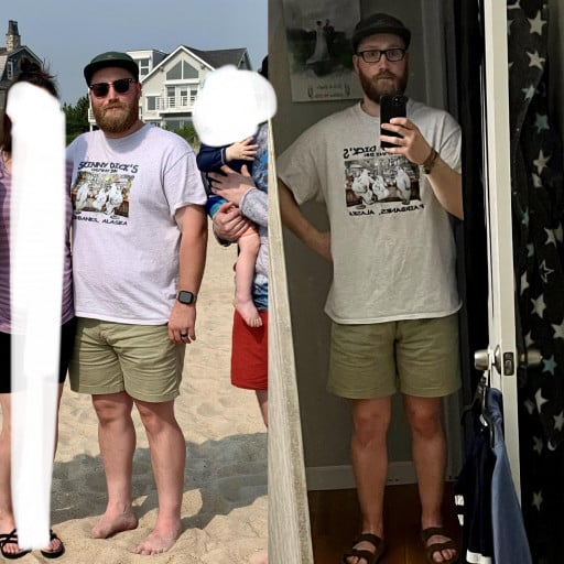 Progress Pics of 49 lbs Fat Loss 5 feet 10 Male 247 lbs to 198 lbs