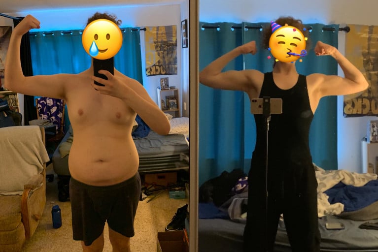 Before and After 48 lbs Weight Loss 6'7 Male 230 lbs to 182 lbs