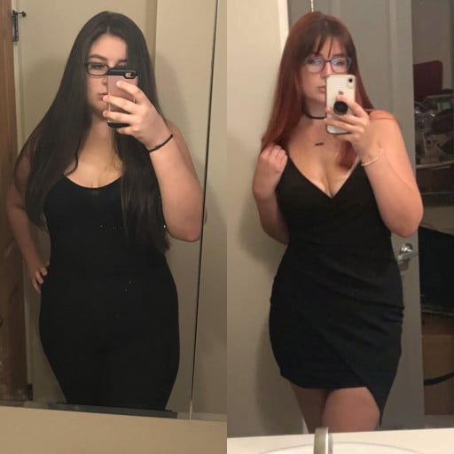 A picture of a 5'11" female showing a weight loss from 240 pounds to 192 pounds. A total loss of 48 pounds.