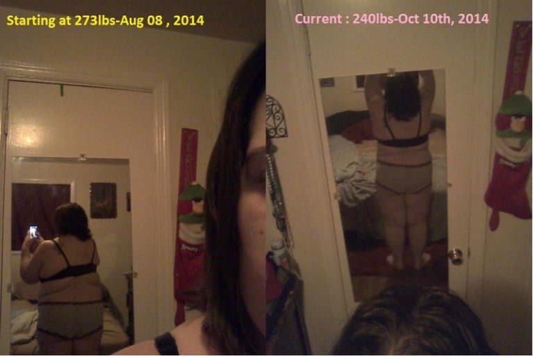 A photo of a 5'6" woman showing a muscle gain from 170 pounds to 180 pounds. A respectable gain of 10 pounds.