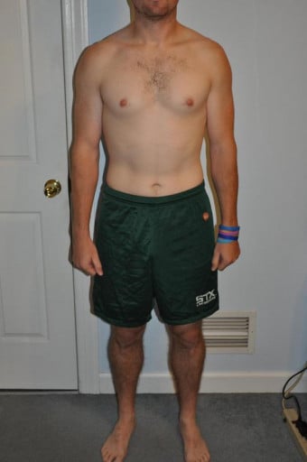 A picture of a 5'11" male showing a snapshot of 166 pounds at a height of 5'11