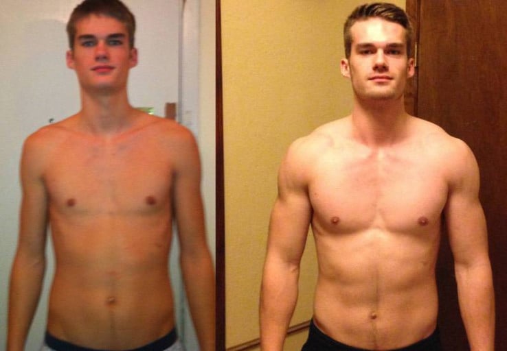 Male/22/6'1" [145->185= +40lbs] (36 months) From zero to hero.