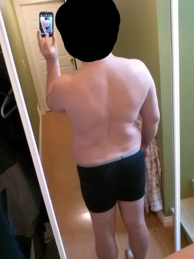A before and after photo of a 6'3" male showing a snapshot of 258 pounds at a height of 6'3