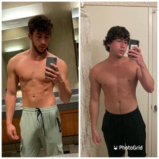 6'2 Male Before and After 15 lbs Weight Loss 185 lbs to 170 lbs