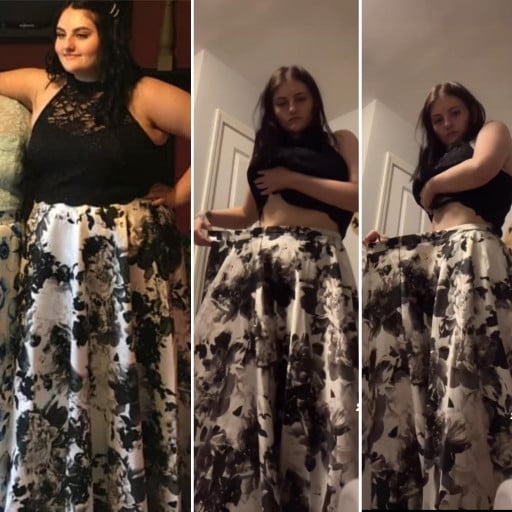 5 foot 6 Female 80 lbs Weight Loss Before and After 220 lbs to 140 lbs