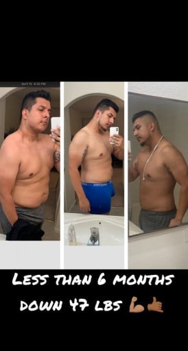 51 lbs Fat Loss Before and After 6 foot 2 Male 296 lbs to 245 lbs