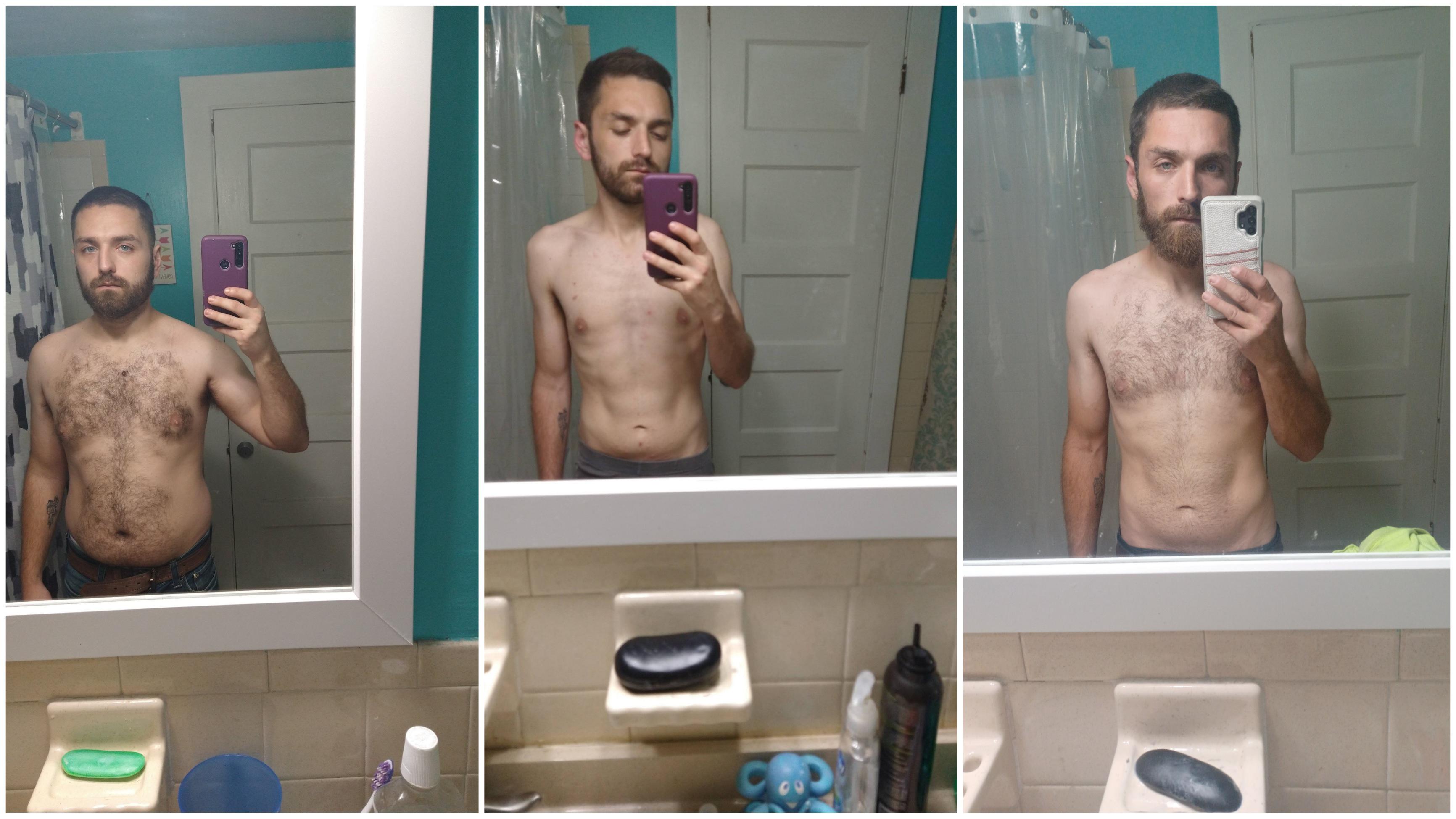 Before and After 48 lbs Fat Loss 5 feet 5 Male 162 lbs to 114 lbs
