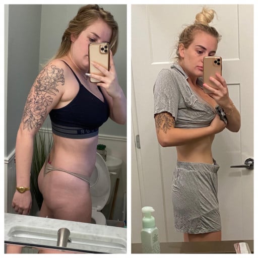 5'7 Female Progress Pics of 36 lbs Fat Loss 165 lbs to 129 lbs