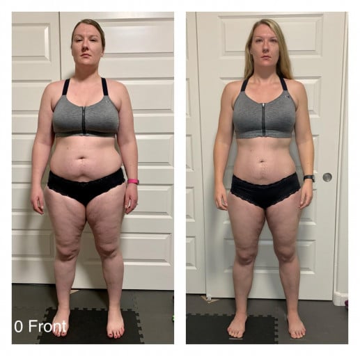 Progress Pics of 42 lbs Fat Loss 5'10 Female 241 lbs to 199 lbs