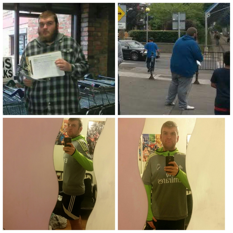 Before and After 166 lbs Fat Loss 6 feet 3 Male 389 lbs to 223 lbs