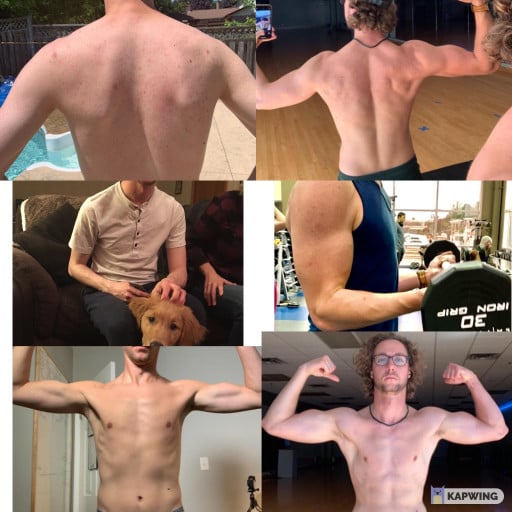 5 foot 10 Male Before and After 22 lbs Weight Gain 130 lbs to 152 lbs