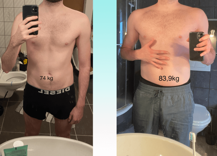 Progress Pics of 22 lbs Muscle Gain 6 foot 3 Male 163 lbs to 185 lbs