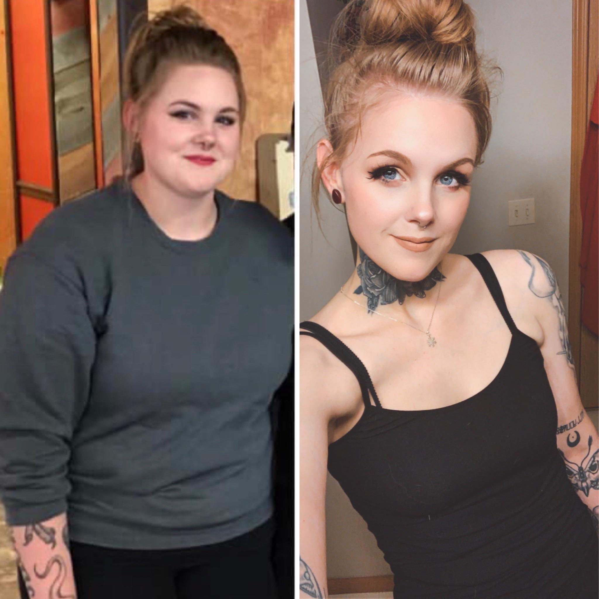 5'8 Female Before and After 130 lbs Fat Loss 270 lbs to 140 lbs