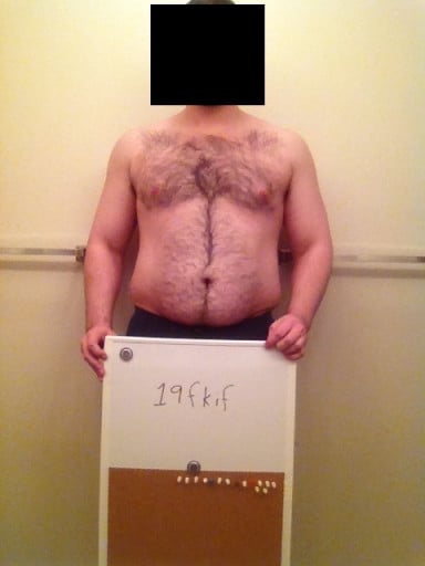 A picture of a 6'1" male showing a snapshot of 255 pounds at a height of 6'1