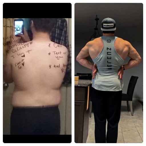 5 foot 11 Male 25 lbs Fat Loss Before and After 230 lbs to 205 lbs