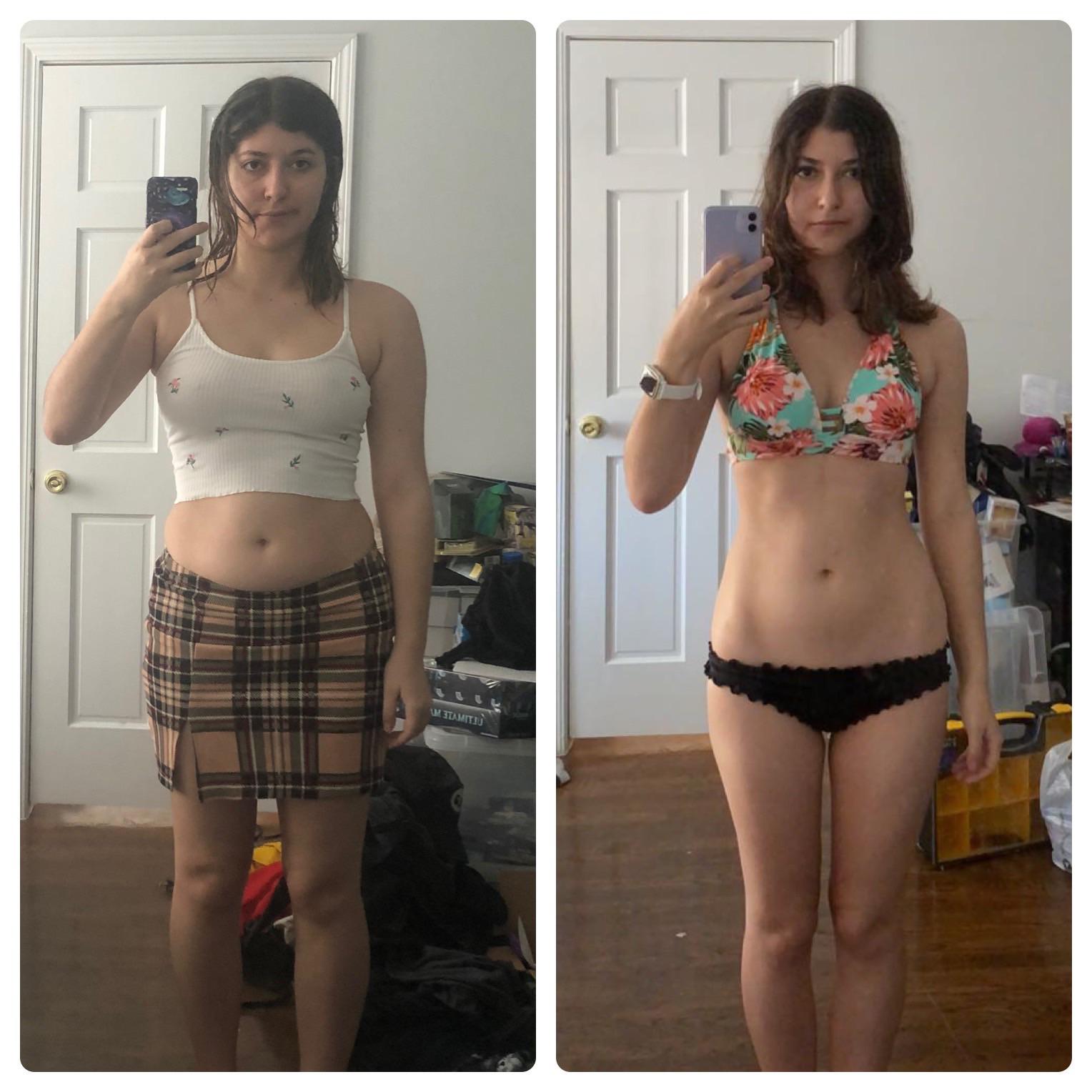 Progress Pics of 24 lbs Fat Loss 5 foot 6 Female 147 lbs to 123 lbs