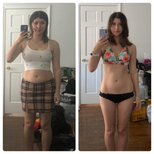 Progress Pics of 24 lbs Fat Loss 5 foot 6 Female 147 lbs to 123 lbs