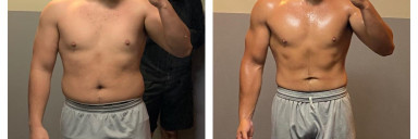 Before and After 22 lbs Weight Loss 5'5 Male 198 lbs to 176 lbs