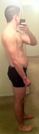 A progress pic of a 6'0" man showing a snapshot of 176 pounds at a height of 6'0