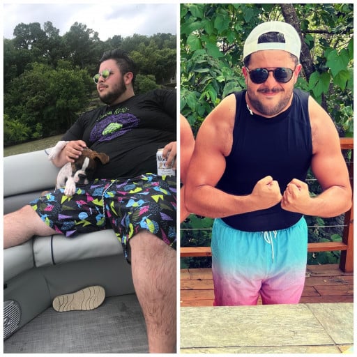 138 lbs Weight Loss Before and After 5 foot 10 Male 330 lbs to 192 lbs