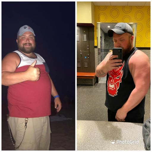 5'8 Male Before and After 10 lbs Fat Loss 290 lbs to 280 lbs