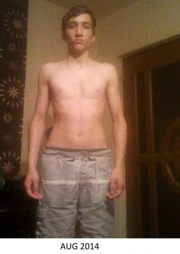 A picture of a 5'9" male showing a weight gain from 110 pounds to 147 pounds. A respectable gain of 37 pounds.