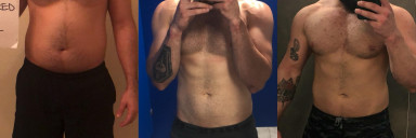 Before and After 50 lbs Weight Loss 5'7 Male 190 lbs to 140 lbs
