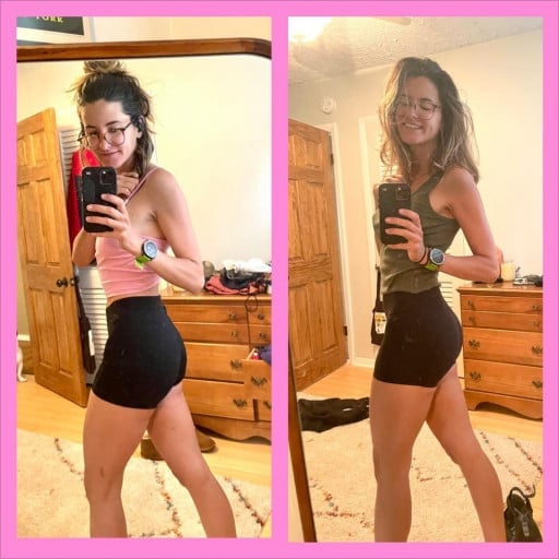Before and After 3 lbs Weight Gain 5'8 Female 115 lbs to 118 lbs