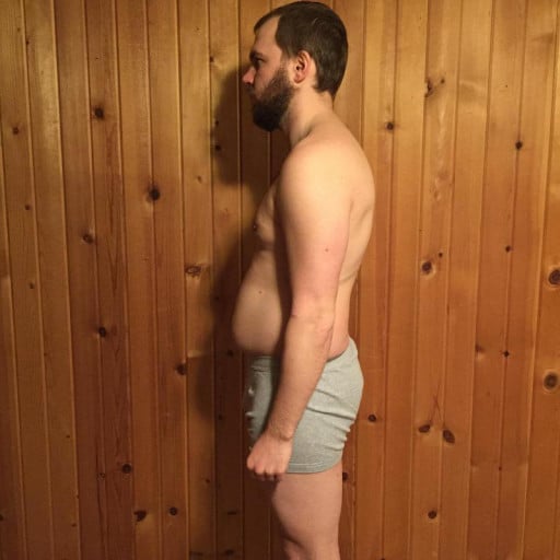 A progress pic of a 6'0" man showing a snapshot of 201 pounds at a height of 6'0