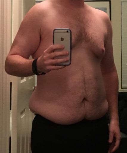 A progress pic of a 5'10" man showing a weight cut from 309 pounds to 211 pounds. A respectable loss of 98 pounds.