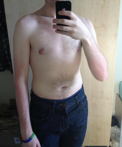 A progress pic of a 5'10" man showing a fat loss from 200 pounds to 140 pounds. A net loss of 60 pounds.