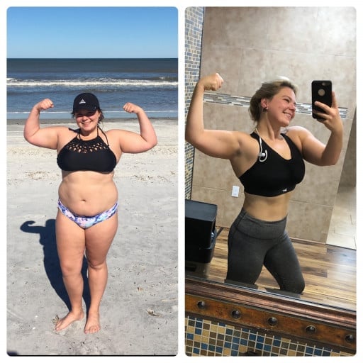 5 foot 4 Female Progress Pics of 60 lbs Fat Loss 220 lbs to 160 lbs