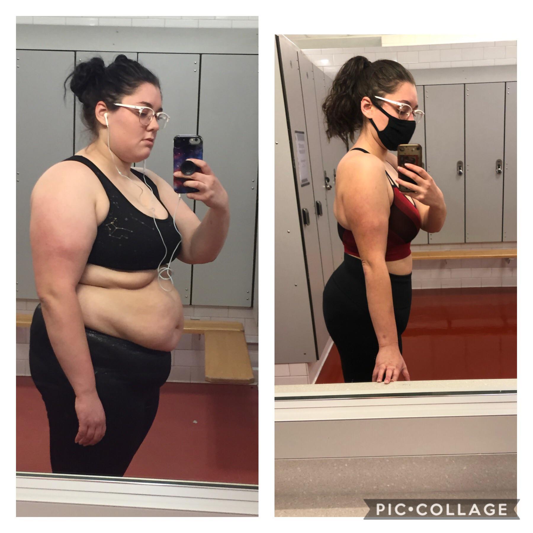 5 feet 7 Female Progress Pics of 90 lbs Fat Loss 265 lbs to 175 lbs