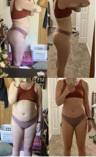 50 lbs Fat Loss Before and After 5 foot 9 Female 220 lbs to 170 lbs