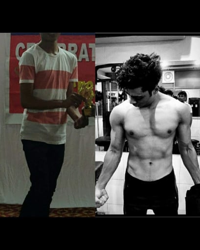 Progress Pics of 32 lbs Muscle Gain 5 feet 8 Male 118 lbs to 150 lbs